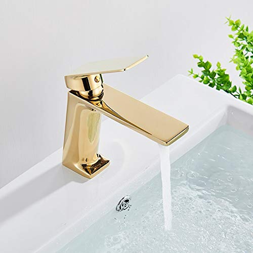 Robinet de lavabo mitigeur eau chaude froide JCAKES robinet d'évier salle de bain or