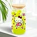 UV DTF Cup Wrap Decals for 16oz Glass Cups, 4 Sheets Rub on Transfer Stickers, Waterproof DIY Cup Designs for Tumblers Mugs (White)