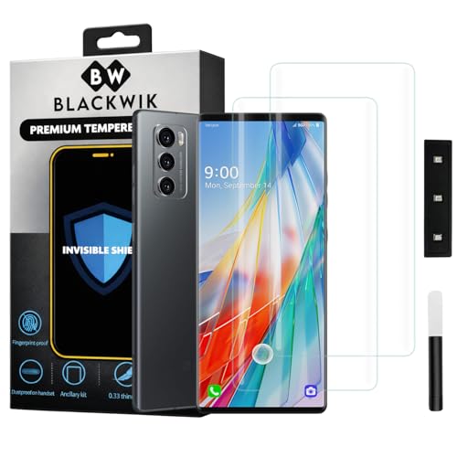 Image of Blackwik Premium Curved UV Tempered Glass For LG Wing Cellphone (Transparent, Pack of 2) Advanced Border Less Full Screen Coverage UV Screen Protector Guard With Installation Kit
