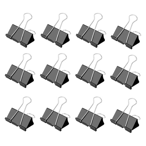 Image of Ufmarine Small Binder Clips 1 Inch Length, (72 Pcs) Small Paper Clips for Office Supplies