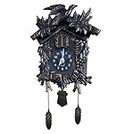 Chiming Classic Black Cuckoo Wall Clock Hanging Bird Clock Home Decor Christmas Clock Gifts