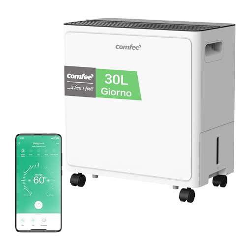 COMFEE' Deumidificatore 30L/giorno, Adatto fino a 73㎡, Deumidificazione Smart, Controllo APP,...