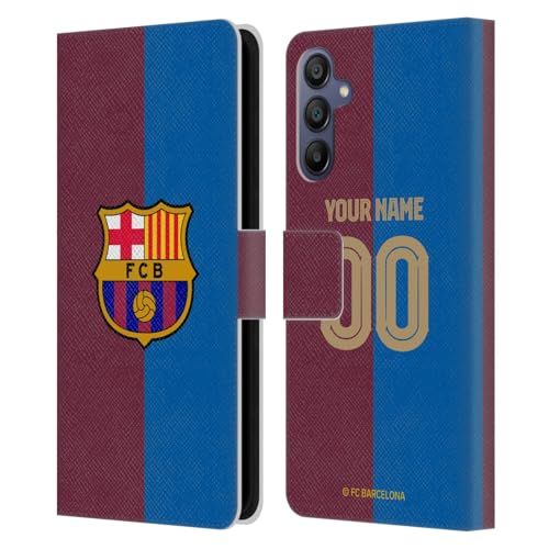 Coque FC Barcelona Samsung Galaxy A15 en cuir personnalisé Head Case Designs
