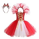 ☾【Belle conception en couches vaporeuses】La robe de Noël pour béb fille est équipée d'un couvre-chef délicat car elle offre un design flamboyant en couches vaporeuses et fait de votre princesse fille la plus gracieuse et la plus brillante de la foule.