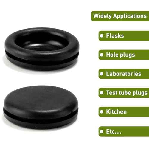 170 Stück Kabeldurchführung Gummitüllen, blindstopfen gummi Unterlegscheiben Gummitüllen, Kabelverschraubung Set Gummidichtung Rund, Gummistopfen für werkstatt Kabel Stecker(Schwarz)