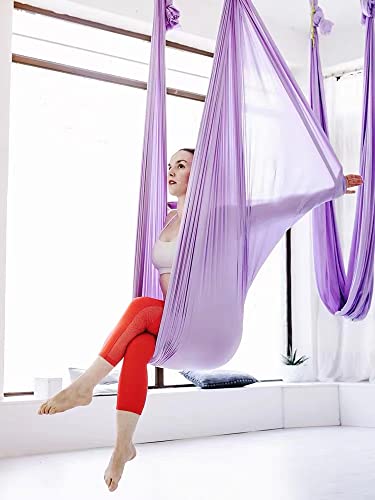 Active-Silk-Aerial-Yoga-Hammock-55-Yards-Premium-Aerial-Silk-Fabric-Yoga-Swing-for-Antigravity-Yoga-Inversion-Include-Daisy-Chain-Carabiner-and-Pose-Guide