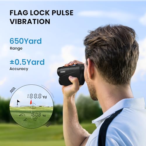 ACEGMET Golf Rangefinder, USB Charging Range Finder Golf, 650 Yards Golf Range Finder, Flag Lock and Pulse Vibration Laser Rangefinders, Fast Focus and Continuous Scan Golf Rangefinder with Slope - Thumbnail 2