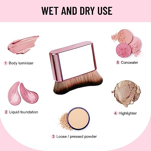 Self Tan Brush By Yoseng - Self Tanning Brush Applicator- Kabuki Brush for Body,Foundation Brush Makeup Brush for Fake Tan,Sunscreen Brush for Best Self Tanner for Face,hands and feet - Thumbnail 2