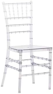 AVIMYA Silla de cristal transparente, silla, silla transparente, muebles, silla acolchada de lujo de cristal, botones de cristal para sillas, silla transparente