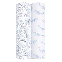 aden + anais Coperta traspirante in 100% mussola di cotone biologico, ideale per neonati, bambini e bambine, coperta morbida e leggera, confezione da 2, sopra le nuvole