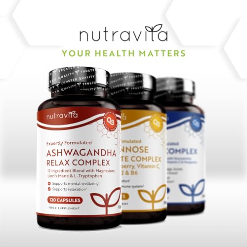 Ashwagandha KSM-66 Relax Complex with Magnesium, Lion's Mane & L-Tryptophan - Supports Relaxation & Mental Wellbeing - Normal Psychological Function & Reduction in Fatigue - 120 Capsules - Nutravita - Image 8
