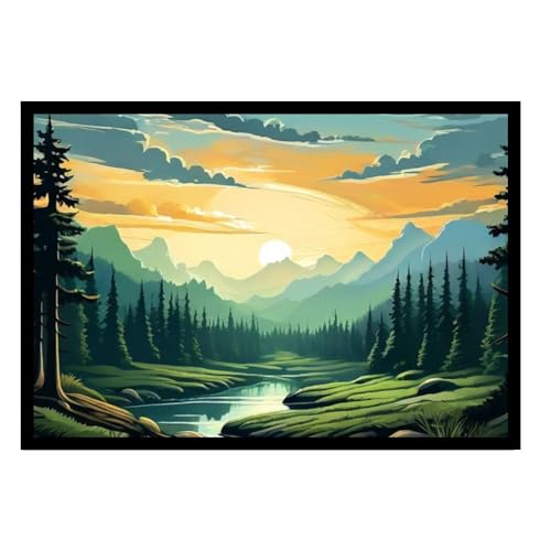 GAEKKO Quadro da parete paesaggio di una bella foresta su vetro acrilico con cornice portafoto in vetro acrilico 30 x 20 cm