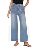 StylSense Baggy Jeans Damen High Waist Weites Bein Stretch Y2K Hosen Damen Wide Leg 7/8 Jeanshose Gerades Bein