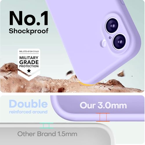 Image of LOVE 3000 Designed for iPhone 17 Case, Premium Silicone [Compatible with Magsafe][Soft Anti-Scratch Microfiber Lining] Shockproof Protective Phone Case for Men Women 6.3 inch, Light Purple