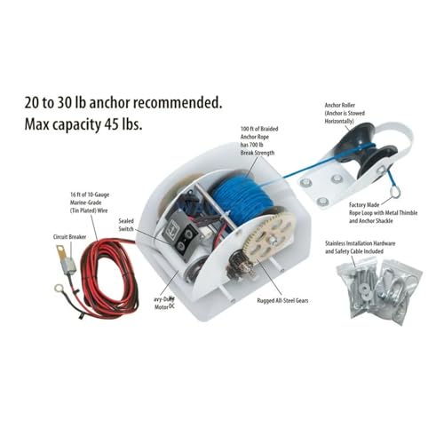 Winche Eléctrico Ancla 12V para Barco con Control Remoto miniatura 5
