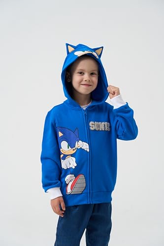 SEGA Sonic the Hedgehog Boys Fleece Zip Up Hoodie for Toddler and Big Kids3