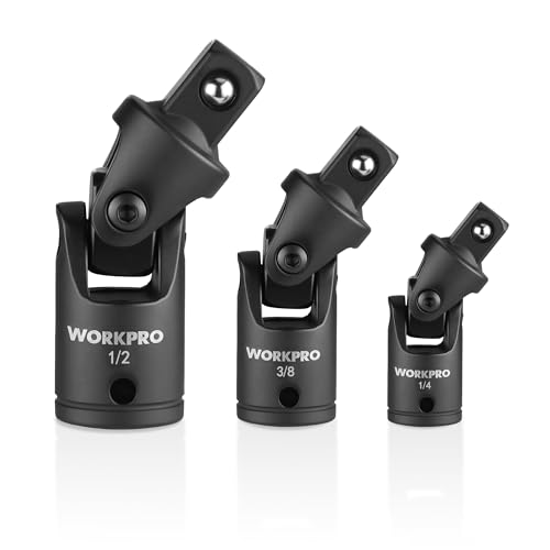 WORKPRO Universal Joint Socket Adapter Set 3-Piece 1/4 3/8 1/2 Drive