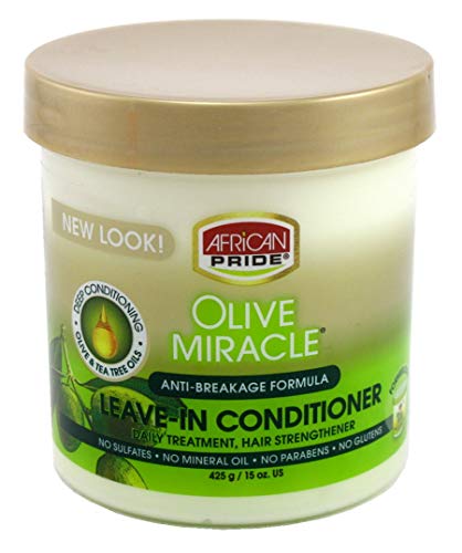 African Pride Olive Miracle Conditioner Leave-In 15 Ounce Jar (Pack of 6)