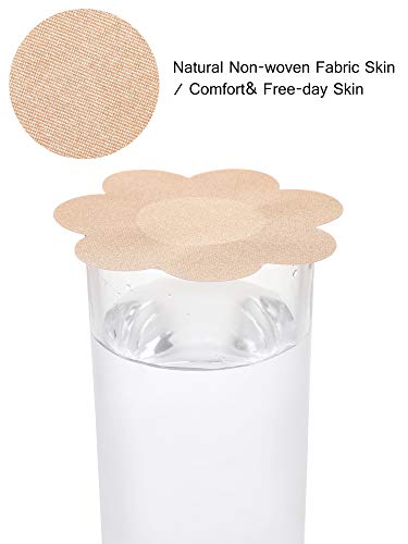 SATINIOR 30 Pairs Nipple Cover Pasties Disposable Nipple Covers No Show Satin Breast Stickers Self Adhesive Breast Pasties for Women Rave Party Black and Beige2