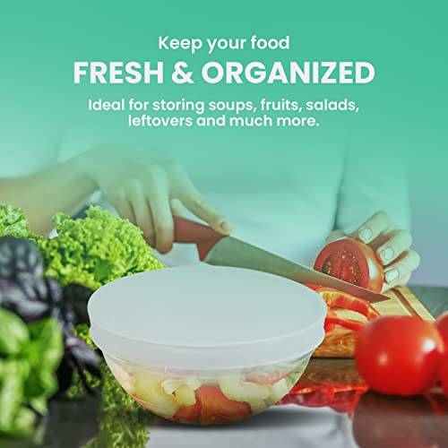 Sqarr Mini 3.5 Inch Serving Bowls Kitchen Gadgets - 12 Glass Bowls 4 Oz Capacity - Mini Prep Bowls With Lids For Kitchen Prep - Stackable Clear Bowl Dessert Cups, For Dips, Nuts, Or Candy #TOP2