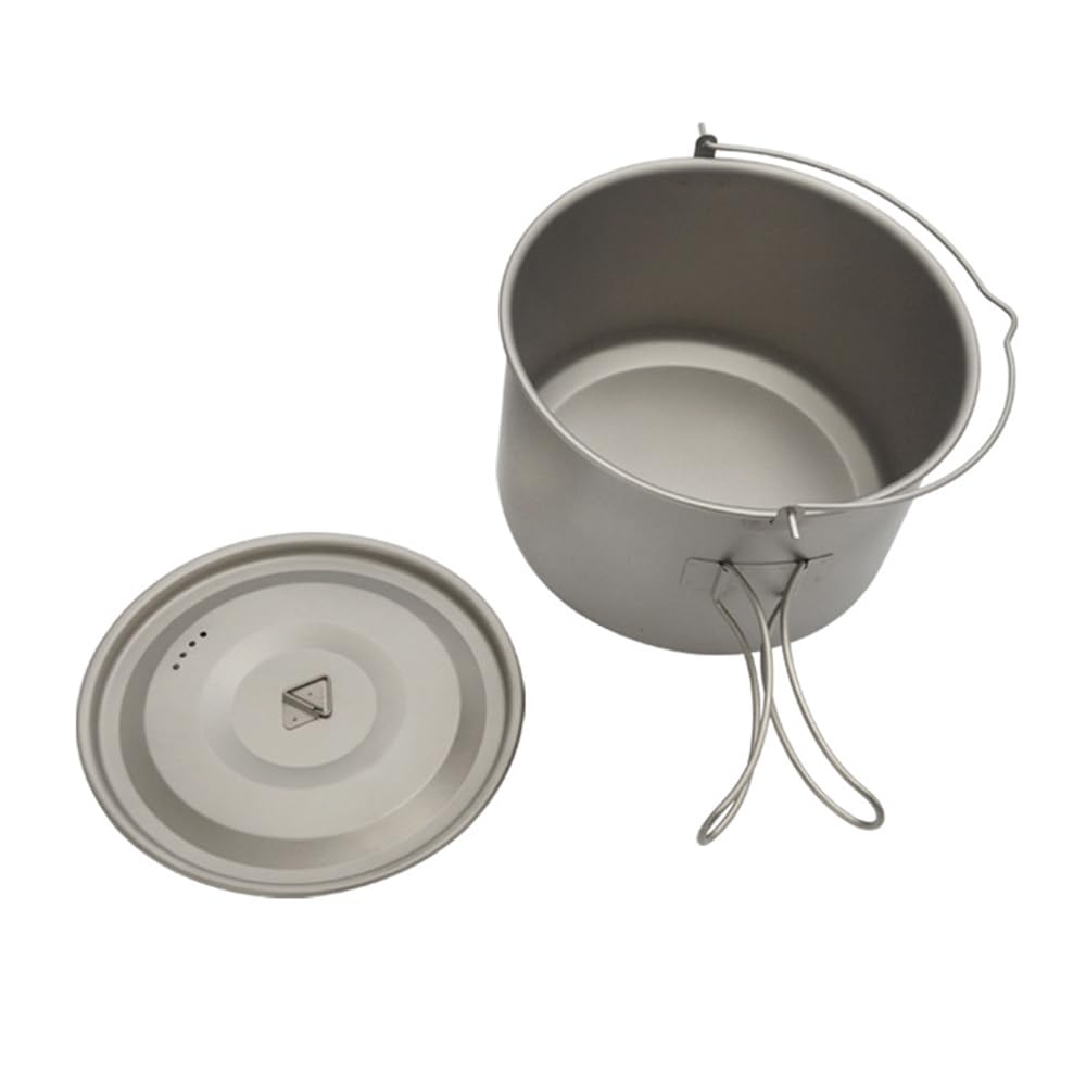 Ultraleichter Topf mit Deckel und faltbarem Griff für Camping, Wandern, Rucksackreisen, Picknick
