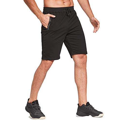 JustSun Mens Shorts Casual Sports with Elastic Waist Zipper Pockets2