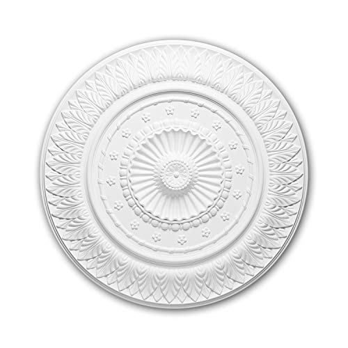 PRO[f]home® - Ceiling Rose 156028 Ceiling Decoration Medallion Rosette Decorative Element Neo-Classicism Style White Ø 67 cm Profhome