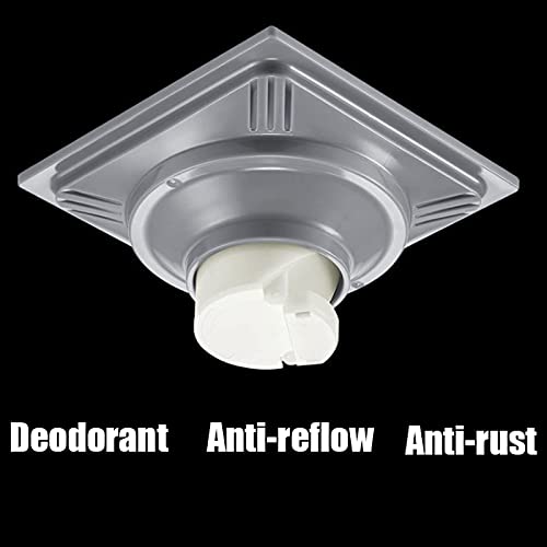 Couvercle de drain de douche carré inox 10cm avec grille d'insertion carrelage