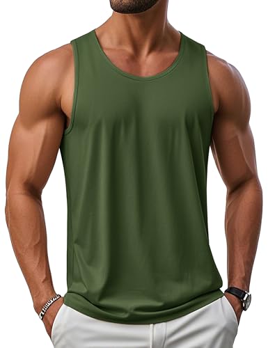 MAGCOMSEN Mens Muscle Tank Tops Gym Workout Sleeveless Shirts UPF 50+ Athletic Cut Off Shirts...
