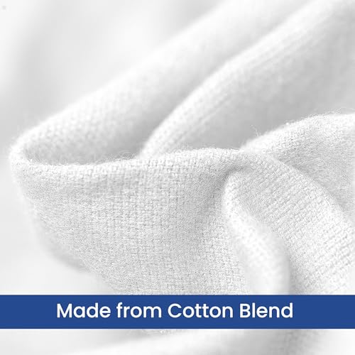 Linteum Textile Cotton Blended Hospital Patient Bath Blanket, Bed Bath Sheet, Twin Blanket Lightweight Sheet Blankets 70x90 in, 1.75 lb. White