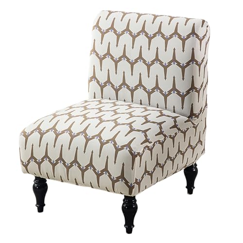 Image of Eco-Ancheng Armless Chair Slipcover Removable Armless Accent Chairs Covers Washable Armless Slipper Chair Slipcover Printed Armless Chair Furniture Protector Covers for Living Dining Room Hotel