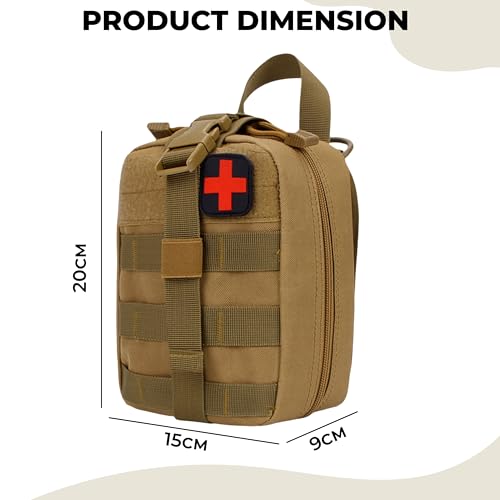 Image of Kraptick Medical Molle Pouch | Tactical First Aid Kit Bag | Military Emergency Medical Pouch | Waterproof & Durable Trauma Kit | Compact Molle Medic Bag for Outdoor, Camping & Survival (Beige)