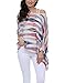 Nicetage Bohemian Floral Chiffon Blouse Casual Batwing Blouse Hippie Semi Sheer Loose Tops 4282