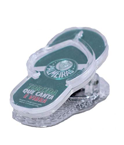 Prendedor acrílico formato chinelo - Palmeiras