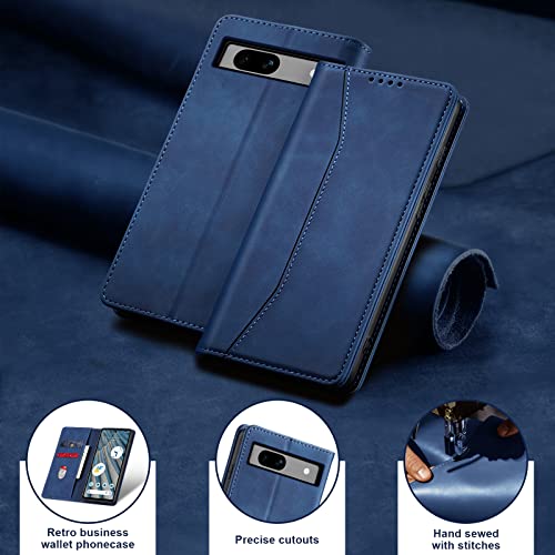 Image of Jasonyu Flip Wallet Case for Google Pixel 7A,Blue