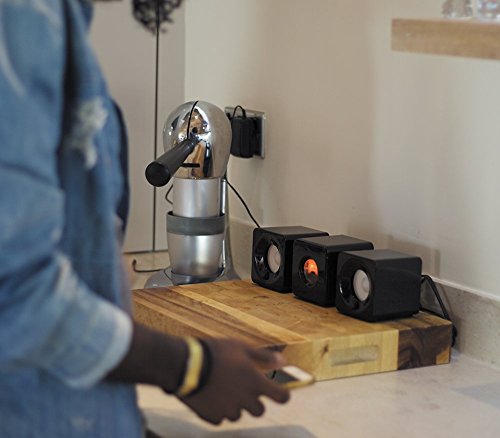 Image of Meters m-CUBED-BLK Desktop Wireless, Bluetooth Speakers [Gloss Black, 20W]
