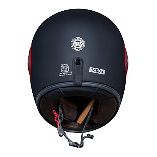 Image of Royal Enfield Old Boy Full Face Helmet with Clear Visor Matt Black, Size: L(59-60cm)