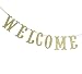 Qttier Welcome Gold Glitter Banner for First Day of School Teacher Banner Classroom Decor Decoration Home Schoolyard Party Supplies Cursive Bunting Photo Booth Props Sign