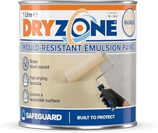 Dryzone Anti Mould Paint 1L Magnolia Emulsion – Mould Resistant for 5 Years, 10m² - 12m² coverage