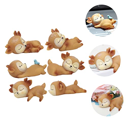 Amosfun 6 Unidades Ornamento De Cervo Fofo Toppers De Bolo De Brinquedos Em Miniatura Enfeites De Bo