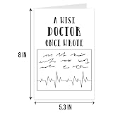 Qiliji Doctor Graduation Card, Funny New Doctors Card, Grad Cards for Medical Students, Doctors Handwriting Cards, A Wise Doctor Once Wrote