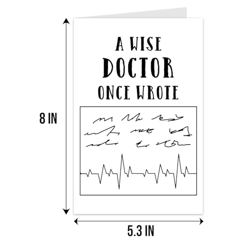 Qiliji Doctor Graduation Card, Funny New Doctors Card, Grad Cards for Medical Students, Doctors Handwriting Cards, A Wise Doctor Once Wrote