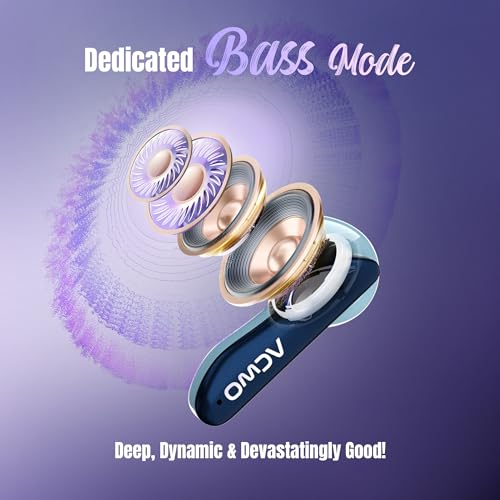 Image of ACwO Dwots 111 Wireless in Ear Earbuds|Up to 75Hrs Battery Life|10Mm Spatial Drivers|Noise-Free Calls with 4 Noise Cancellation Mics|Bluetooth V5.4|Dedicated Cinematic & Bass Mode (Comet Blue)