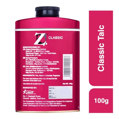 Image of Z Magnetism Classic Deodorizing Talcum Powder for Men | Signature Woody & Musky Fragrance | Fights Body Odor & Ensures Long Lasting Freshness | Suitable for All Skin Types - 100g (Pack of 2)