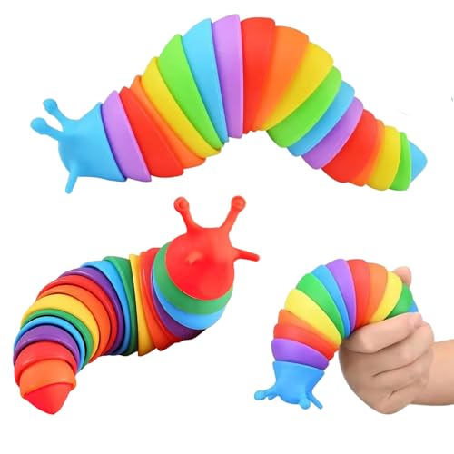 2 Pcs Slug Fidget Toy,3D Articulated Slug Sensory...