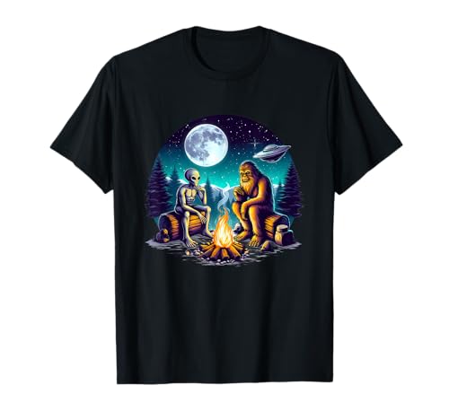 Alien y Bigfoot junto a la fogata Camiseta