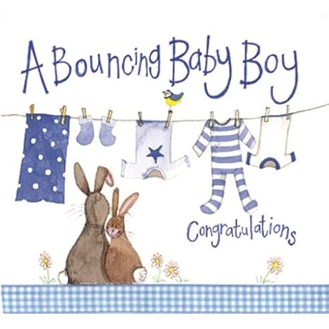Alex Clark Baby Boy Foil Card - Rabbit Cover