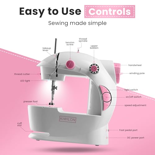 Kiwilon 2025 Mini Sewing Machine Electric With Table Set I Stitching Machine For Home Tailoring With Foot Pedal, Adapter, Built-In Focus Light And... - Image 5