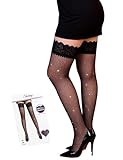 Halterlose Strümpfe für Damen xxL Sexy Glitzer Netzstrümpfe Overknee Strümpfe für Strumpfhalter Curvy Oberschenkel Stay Up Fishnetz Stockings Kniestrümpfe Strapsstrümpfe Große Größen Schwarz,XL-XXL