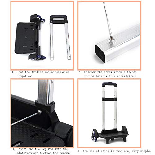 Carro de mano plegable de aluminio con ruedas miniatura 6